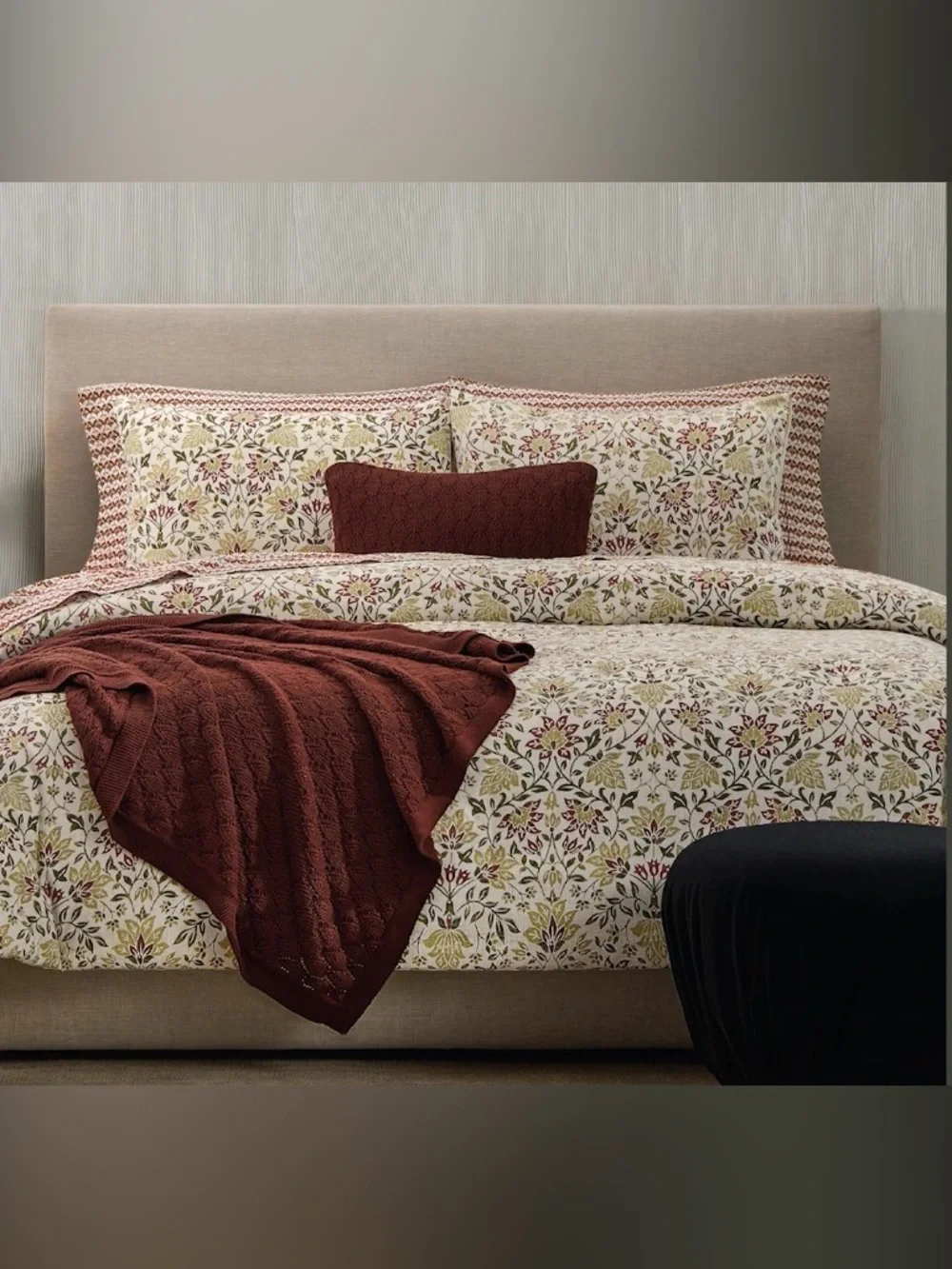 New Jeremiah Brent Home Pointelle Throw Blanket Chocolate Raisin 50x60”